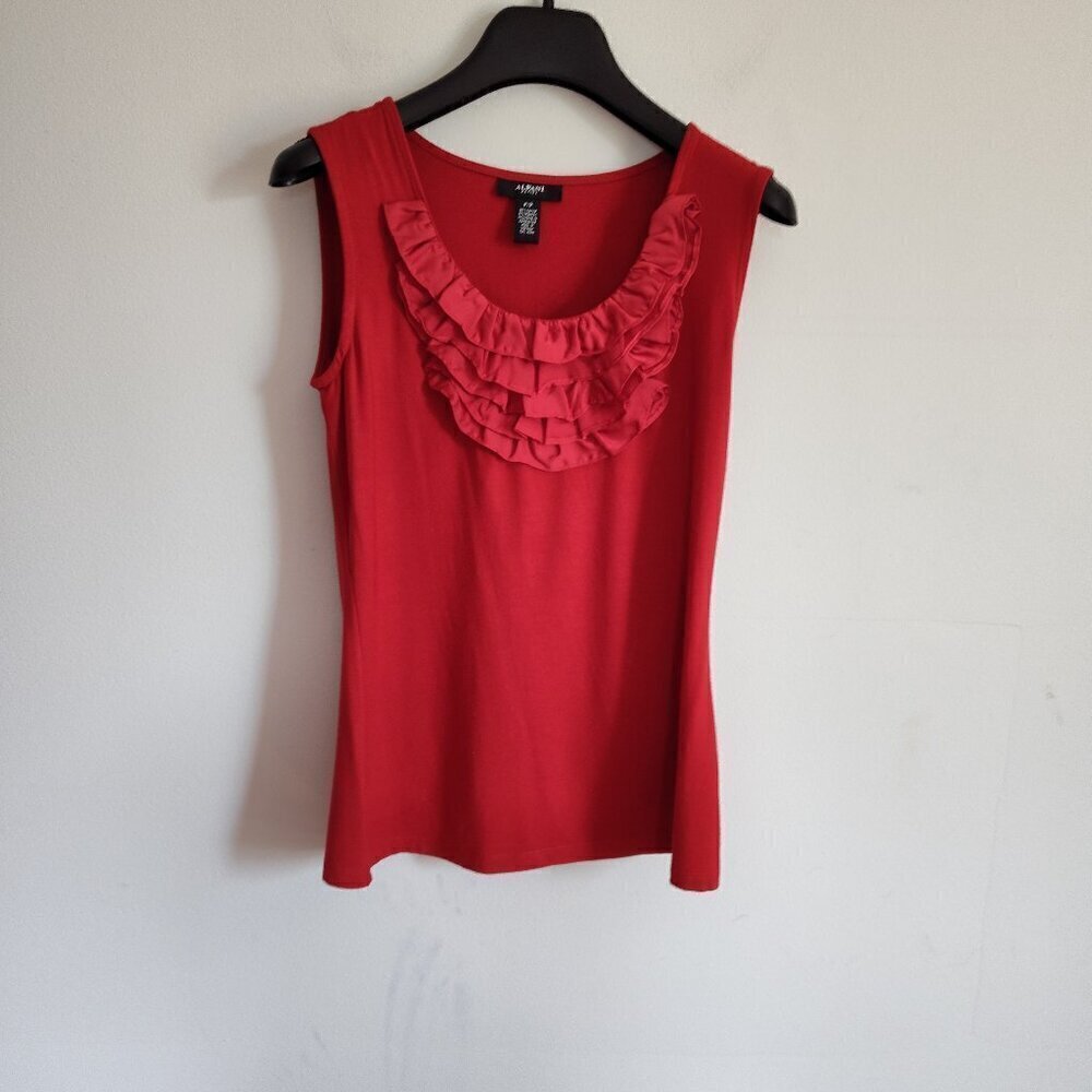 Alfani Red Sleeveless Knit Top